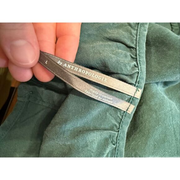 Anthropologie Forest Green Sleeveless Racerback Lyocell Tank Top Size Large - Picture 3 of 5